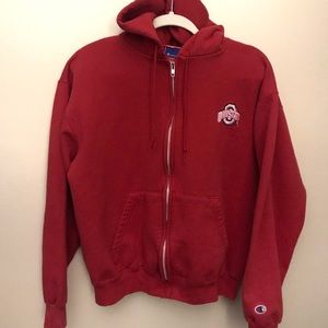 💥 CHAMPION red Ohio State zip up hoodie 💥